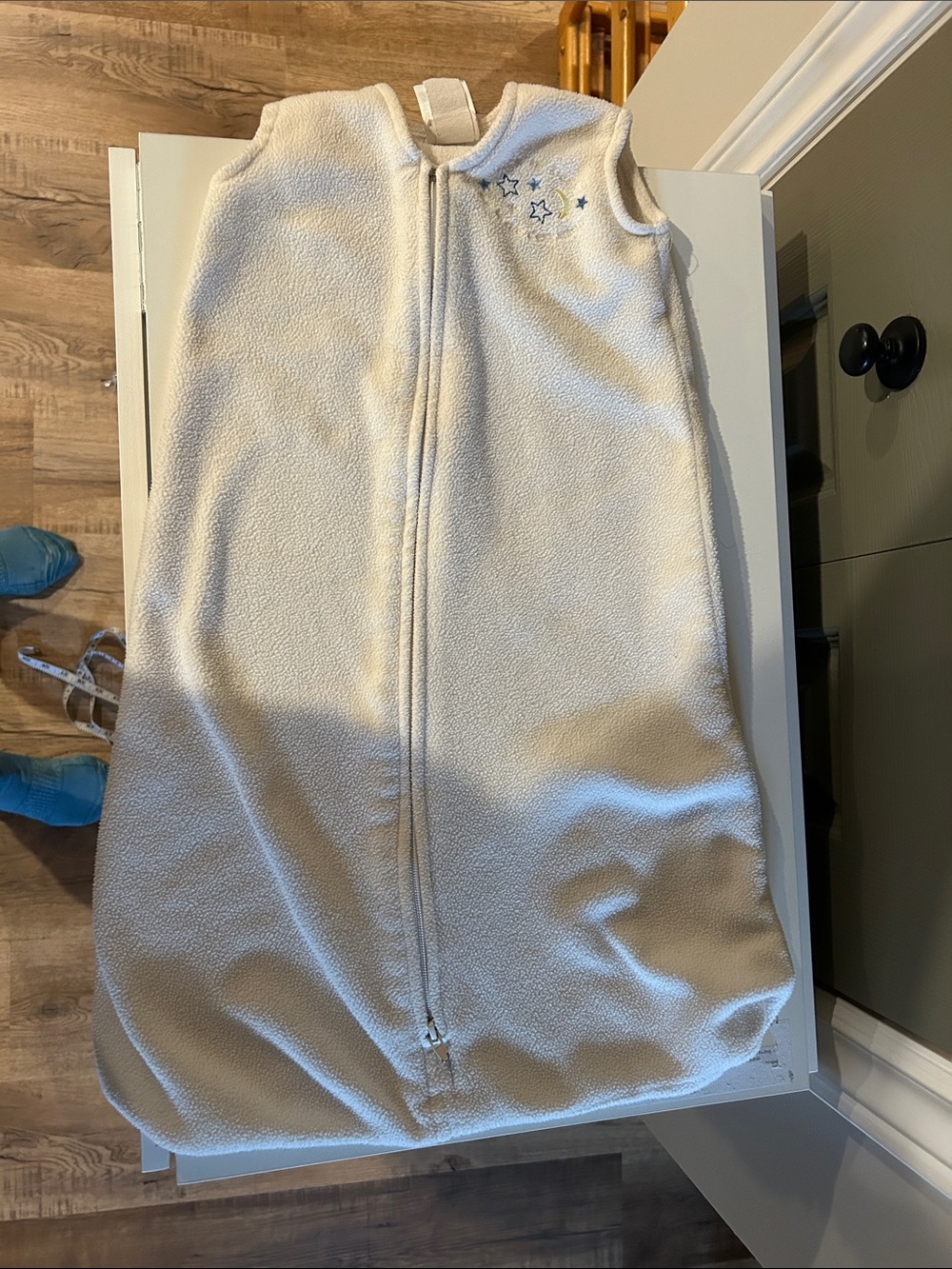 Halo Cream Fleece Sleeveless Sleepsack with Star Embroidery